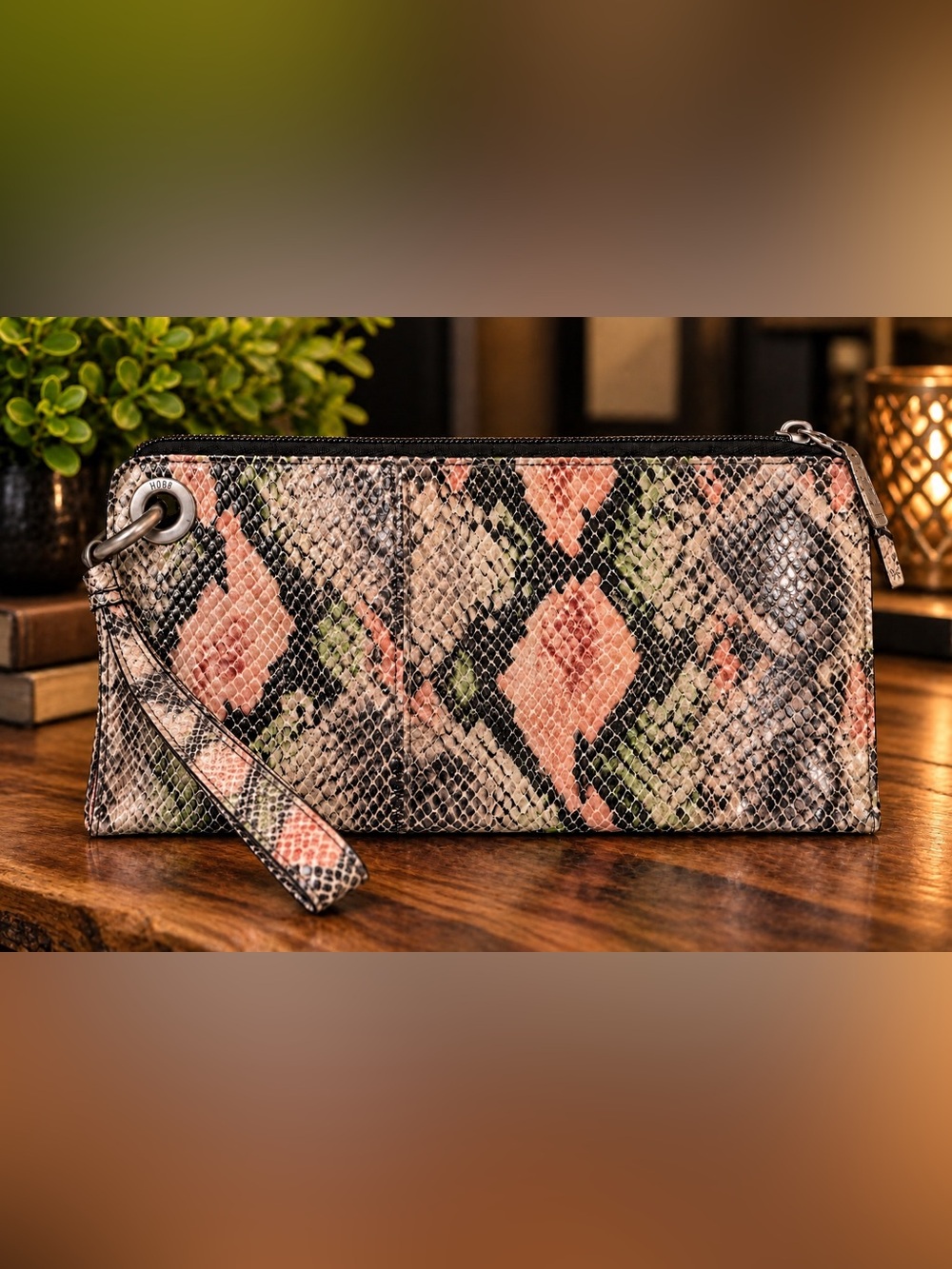 HOBO Vida Cobra Snake Leather Wristlet — NWT